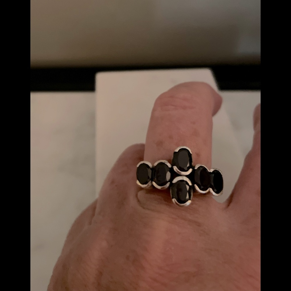 925 stamp silver with 6 garnet stones